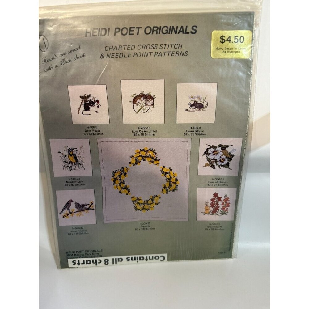 NEW IN PACKAGE Heidi Poet Originals mouse Birds Floral Nature Wildlife